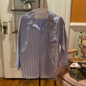 Banana Republic Blue and White Striped Shirt